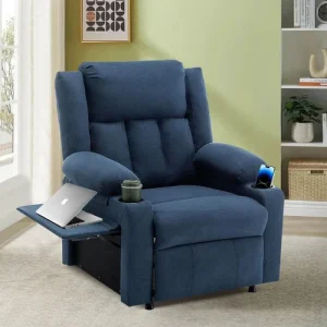 Premium Smart Recliner Chair with Integrated Side Table, Cup Holders, and Phone Mount