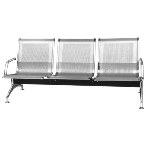 Heavy-Duty 3-Seater Stainless Steel Perforated Waiting Room Bench