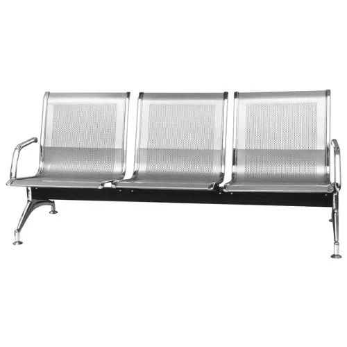 Heavy-Duty 3-Seater Stainless Steel Perforated Waiting Room Bench